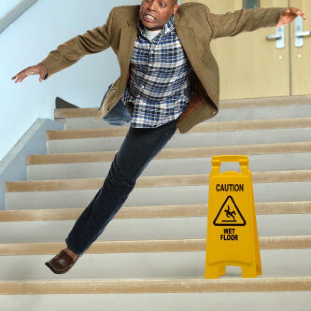 What is good to know if I fall down and get injured due to a faulty handrail?