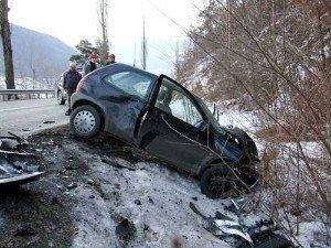 Car Accident Due to Unsalted Roads